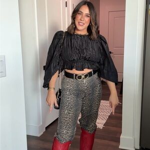 LPA Black Puff Sleeve Blouse